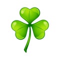 Saint Patricks Day illustration. Irish three leaf clover.