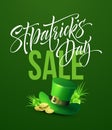 Saint Patricks Day Sale poster. Lettering banner template. Vector Illustration Royalty Free Stock Photo