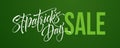 Saint Patricks Day Sale poster. Lettering banner template. Vector Illustration Royalty Free Stock Photo