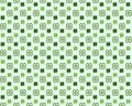 Saint Patricks Day seamless pattern with clover shamrock Vector cartoon colorful spring background Royalty Free Stock Photo