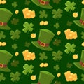 Saint Patricks Day seamless pattern vector wallpaper Royalty Free Stock Photo
