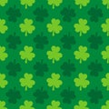 Saint Patricks Day shamrock seamless pattern. Green St. Patricks Day background. Vector template for fabric, textile Royalty Free Stock Photo