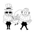 Saint patricks funny elves cartoons black and white