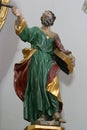 St Paul the Apostle, statue on the main altar in the All Saints Church in the Bedenica, Croatia