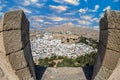 Saint Paul Bay from the height of the Acropolis of Lindos. Rhodes, Greece Royalty Free Stock Photo