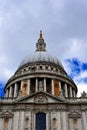 Saint Paul Cathedral Dome in London UK with Sky in the backdrop Royalty Free Stock Photo