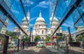 Saint Paul Cathedral glass reflections in London