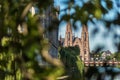 Saint Paul church in Strasbourg, capital of Alsace region, France in summer day during green leaves on tree. Summer alsatian Royalty Free Stock Photo