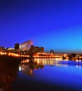 Saint Paul City skyline night time river view