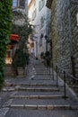 Saint-Paul de Vence, France â August 11, 2023 - typical narrow street with tourists on a beautiful summer day Royalty Free Stock Photo