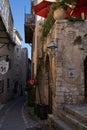 Saint-Paul de Vence, France â August 11, 2023 - typical narrow street with tourists on a beautiful summer day Royalty Free Stock Photo