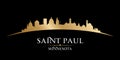 Saint Paul Minnesota city silhouette black background