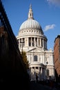 Saint Paul's cathedral in London with iron railings as lead in lines