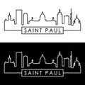 Saint Paul skyline. Linear style. Royalty Free Stock Photo