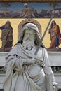 Saint Paul statue in front of the basilica of Saint Paul Outside the Walls, Rome, Italy Royalty Free Stock Photo