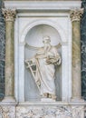 Saint Paul statue in the porch of the Basilica of Saint Paul Outside the Walls. Rome, Italy. Royalty Free Stock Photo