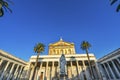 Statue Wide Facade Papal Basilica Paul Beyond Walls Rome Italy Royalty Free Stock Photo