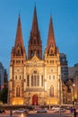 Saint Pauls Cathedral as evening falls in Melbourne, Australia