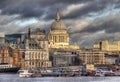 Saint Pauls Cathedral in London from across the Thames Royalty Free Stock Photo