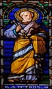 Saint Peter the Apostle, stained glass window in the San Michele in Foro church in Lucca, Italy