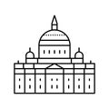 saint peter basilica line icon vector illustration