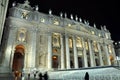 The Saint Peter basilica at night. Basilica San Pietro, Vatican Royalty Free Stock Photo