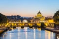 Saint Peter Basilica at night in Vatican city state Royalty Free Stock Photo