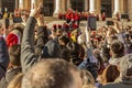 Saint Peter Basilica with people crowd in Vatican Rome