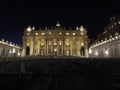 Saint peter basilica rome view at night Royalty Free Stock Photo