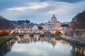 Saint Peter Basilica in Vatican city with Saint Angelo Bridge in Rome, Italy Royalty Free Stock Photo