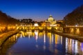 Saint Peter Basilica in Vatican city with Saint Angelo Bridge in Rome, Italy Royalty Free Stock Photo