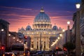 Saint Peter Basilica in Vatican City at Rome, Italy Royalty Free Stock Photo