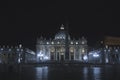 Saint Peter cathedral. Vatican night view. Italy Royalty Free Stock Photo