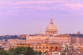 Saint Peter Cathedral at sunset in Rome, Italy. Royalty Free Stock Photo