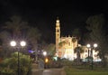 Saint Peter Catholic church in Old Yaffo by night, Israel Royalty Free Stock Photo