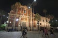 Saint Peter Catholic church in Old Yaffo by night, Israel Royalty Free Stock Photo