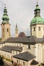 Saint Peter church and franziskanerkirche bell tower. Salzburg. Austria