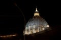 Saint Peter cupola in Rome by night Royalty Free Stock Photo