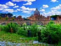 Saint peter dome daytime landscape rome Italy