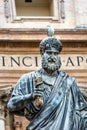 Saint Peter Keys Statue Seagull Vatican Rome Italy Royalty Free Stock Photo