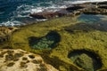 Saint peter pools Malta rock formation hole on rocks