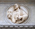 Saint Peter, relief on the portal of the Cathedral of Saint Lawrence in Lugano