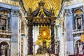 Saint Peter`s Basilica Bernini Baldacchino Holy Spirit Vatican Rome Italy Royalty Free Stock Photo