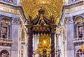 Saint Peter`s Basilica Bernini Baldacchino Vatican Rome Italy Royalty Free Stock Photo