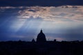 Saint Peter`s basilica at dusk. Vatican Royalty Free Stock Photo