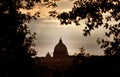 Saint Peter`s basilica at dusk. Vatican Royalty Free Stock Photo