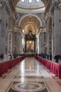 Rome, Italy. December 04, 2017: Saint Peter`s basilica interior Royalty Free Stock Photo