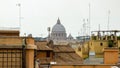 St. Peter`s Basilica in Vatican seen from distance. Royalty Free Stock Photo