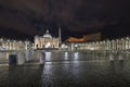 Saint Peter`s Basilica and Saint Peters Square at night Royalty Free Stock Photo