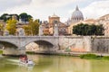Saint Peter's Basilica and Tiber river. Rome Italy.